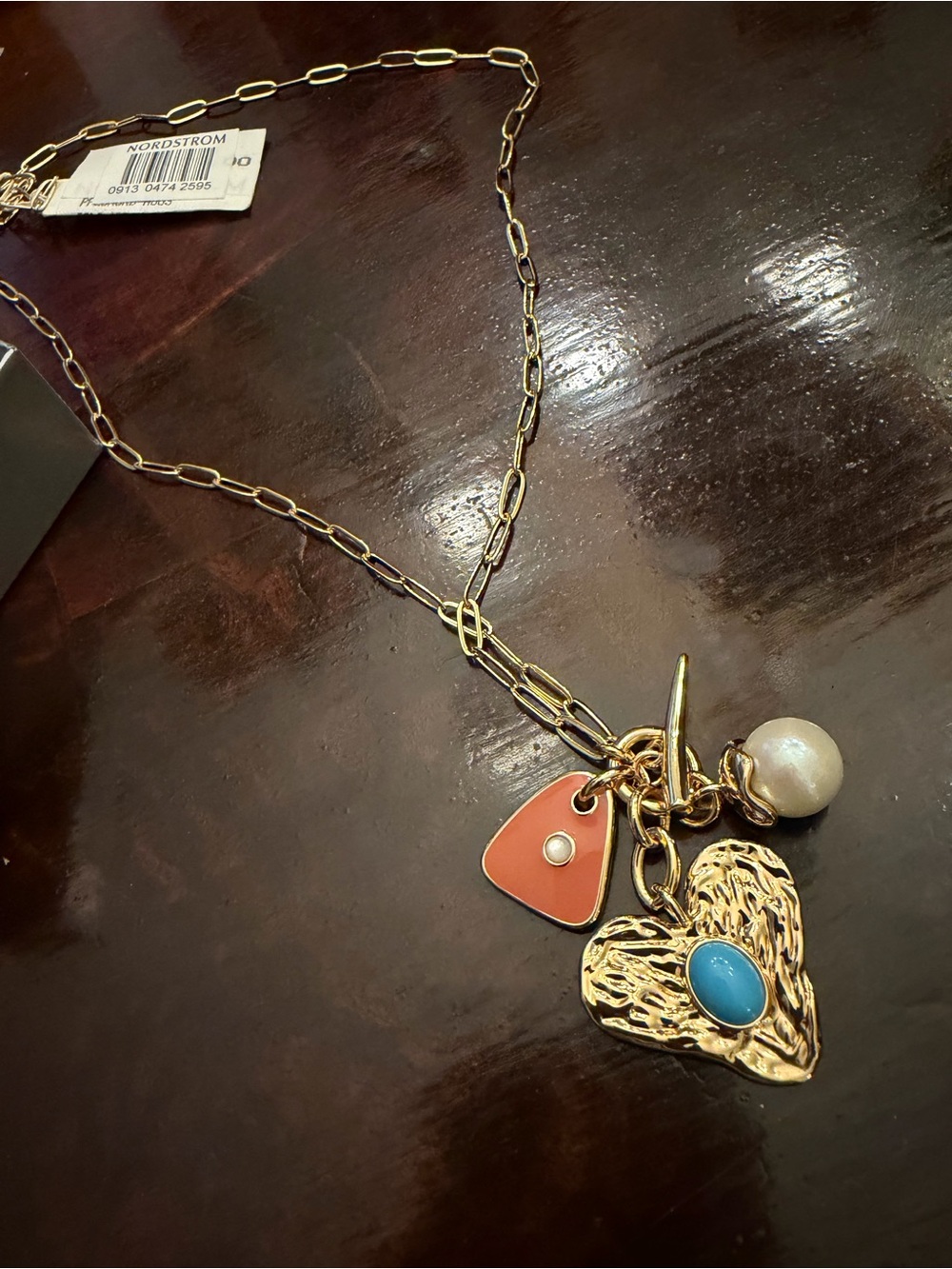 Lizzie Fortunato NWT Treasure Heart Charm Pendant Necklace